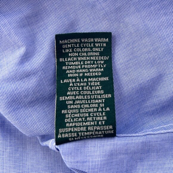 Lauren Ralph Lauren Preppy Blue Button-Up Shirt - Junior 18 / Women XS Small - Picture 10 of 11
